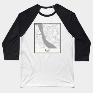 Map of Liverpool - England Baseball T-Shirt